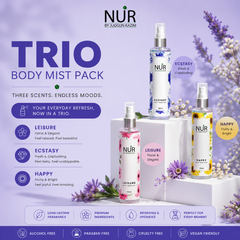 Trio Body Mists Pack - Happy Mist, Leisure mist, Ecstasy Mist