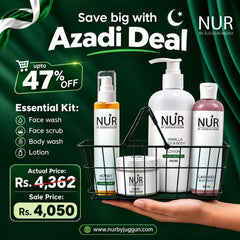 NUR Essential Kit – Face Wash, Face Scrub, Body Wash & Lotion