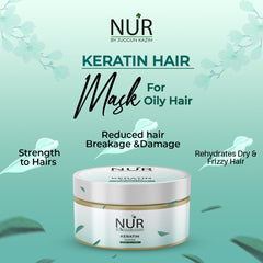 Keratin Hair Mask for Oily Hair – Repair Treatment for Damaged Hair, Rehydrates dry, frizzy & Chemically treated hair