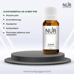 Clove Essential Oil – Known for its ability to cleanse teeth and gums, Stimulating and energizing oil that produces a warm & woody aroma