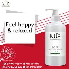 Rose Natural Body Lotion – Feel fresh throughout the day, comforts dry skin, reduces acne scars – 100% Pure