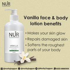 Vanilla Natural Body Lotion – Say no to dry skin, repairs skin, reduces acne, softens skin – 100% Pure