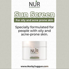 Sun Screen for Oily and Acne Prone Skin – Reduces the risk of skin cancer, Protect the skin from sunburn, Limit the area of sunspots & Reduces signs of ageing