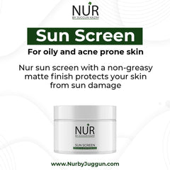 Sun Screen for Oily and Acne Prone Skin – Reduces the risk of skin cancer, Protect the skin from sunburn, Limit the area of sunspots & Reduces signs of ageing