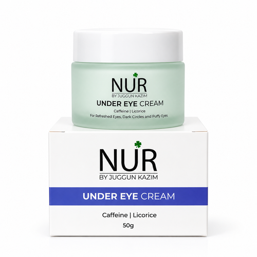 Nur by Juggun Under Eye Cream 50g with Caffeine and Licorice for dark circles and puffy eyes
