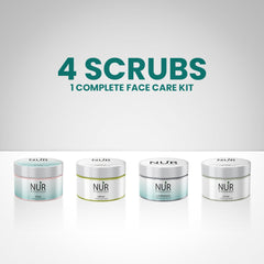 Four Scrubs Face Care Kit - Ubtan Scrub, Lavender Face Scrub, Glow Face Scrub, Rose Scrub