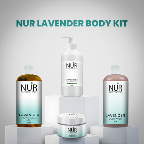 Lavender Body Kit – Lavender Body Lotion, Lavender Body Massage Oil, Lavender Body Scrub & Lavender Body Wash
