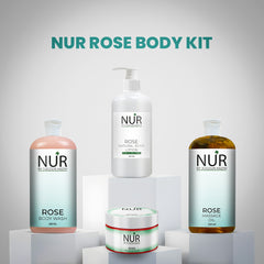 Rose Body Kit – Rose Natural Body Lotion, Rose Body Scrub, Rose Massage Oil & Rose Body Wash