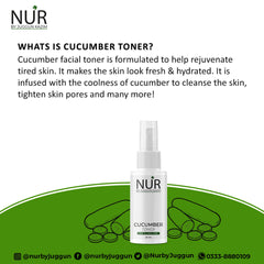 Cucumber Toner [Pocket Size 50ml] – Suitable for all skin types, Moisturizes dry skin, Shrinks pores, Nourishes devitalized skin – 100% pure organic