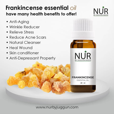 Frankincense Essential Oil – The king of oils, Evening out skin tone, minimizing blemishes, reduce joint inflammation caused by arthritis & Improves asthma