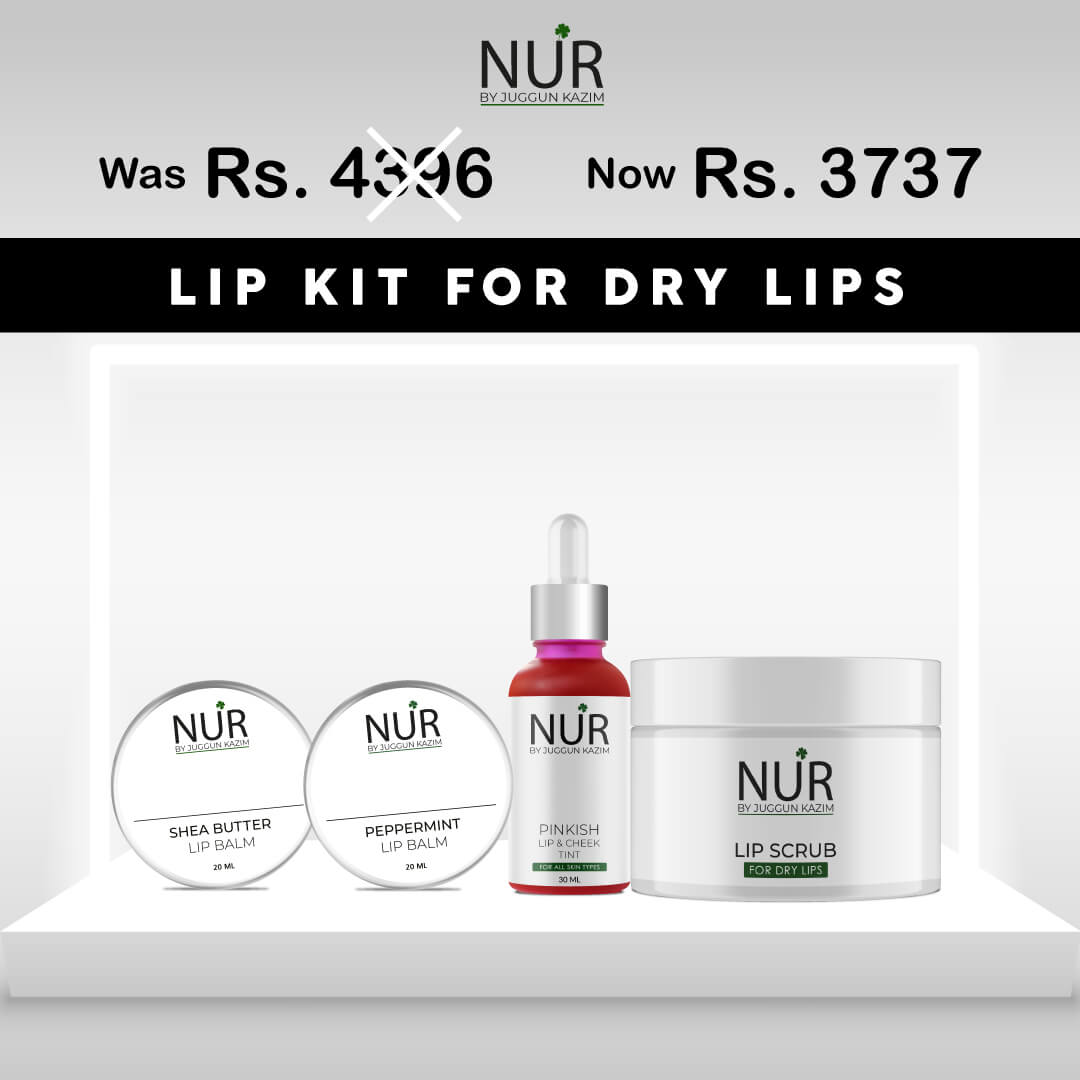 Lip Kit For Dry Lips – Shea Butter Lip Balm, Peppermint Lip Balm, Pinkish Lip & Cheek Tint & Lip Scrub for Dry Lips