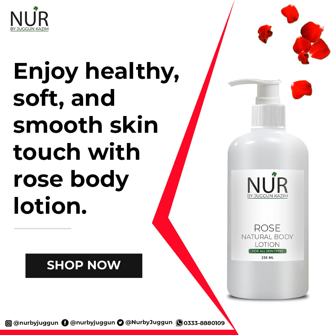 Rose Natural Body Lotion – Feel fresh throughout the day, comforts dry skin, reduces acne scars – 100% Pure