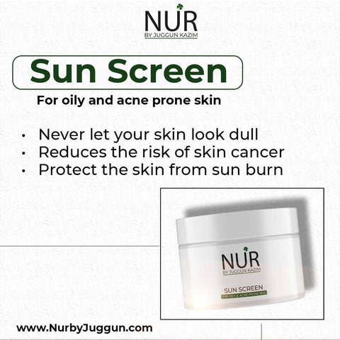 Sun Screen for Oily and Acne Prone Skin – Reduces the risk of skin cancer, Protect the skin from sunburn, Limit the area of sunspots & Reduces signs of ageing